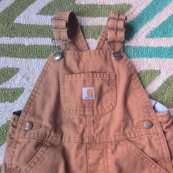 Carhartt Tan Bib Overalls Flannel Lined - Picture 5 of 8